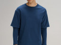 Футболка оверсайз с двойным рукавом Kosmos, темно-синяя