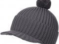 Вязаная шапка с козырьком Peaky, серая (антрацит)