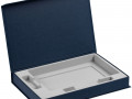 Коробка Silk с ложементом под ежедневник 13x21 см, флешку и ручку, ver. 2, темно-синяя