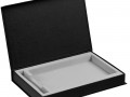 Коробка Silk с флокированным ложементом под ежедневник и ручку, ver. 2, черная