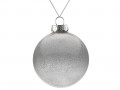 Елочный шар Finery Shine, 8 см, глянцевый серебристый с глиттером