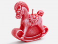 Свеча фигурная «Лошадка-качалка», красная