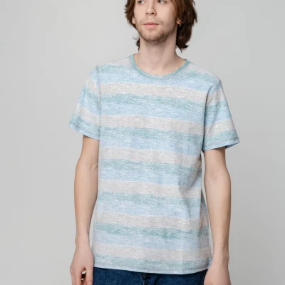 Футболка мужская Rayet двусторонняя, голубая с зеленым