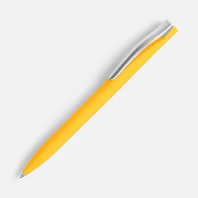 Ручка шариковая Pin Soft Touch, желтая