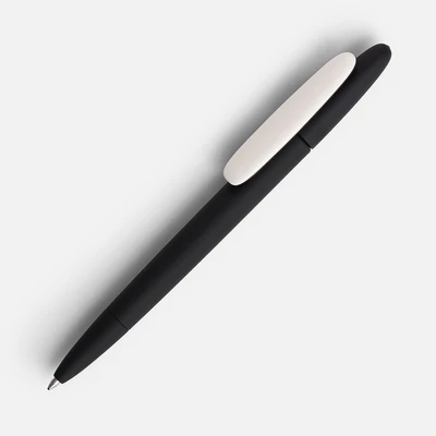 Ручка шариковая Prodir DS5 TRR-P Soft Touch, черная с белым