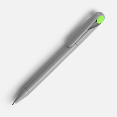 Ручка шариковая Prodir DS1 TMM Dot, серая с ярко-зеленым