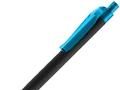 Ручка шариковая Prodir QS01 PRT-T Soft Touch, черная с голубым