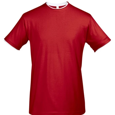 Футболка мужская с контрастной отделкой Madison 170, красный/белый
