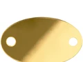 Шильдик металлический Alfa Oval, золотистый глянцевый