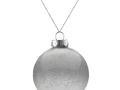 Елочный шар Finery Shine, 8 см, глянцевый серебристый с глиттером