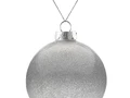 Елочный шар Finery Shine, 10 см, глянцевый серебристый с глиттером