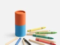 Набор цветных карандашей с мелками Kiddo Tube, голубой с оранжевым