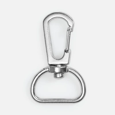 Застежка-карабин Snap hook, M, серебристая (хром)