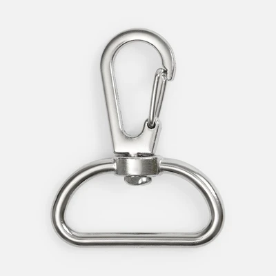 Застежка-карабин Snap Hook, L, серебристая (хром)