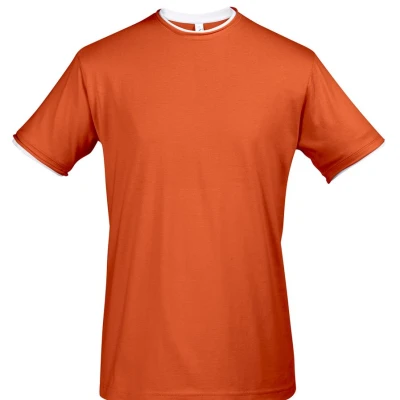 Футболка мужская с контрастной отделкой Madison 170, оранжевый/белый