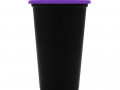 Стакан с крышкой Color Cap Black, черный с фиолетовым