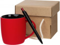 Набор Color Block: кружка и ручка, красный с черным