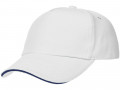 Бейсболка Classic, белая с темно-синим кантом