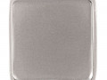 Квадратный шильдик на резинку Epoxi, матовый серебристый