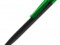 Ручка шариковая Prodir QS01 PRT-T Soft Touch, черная с зеленым